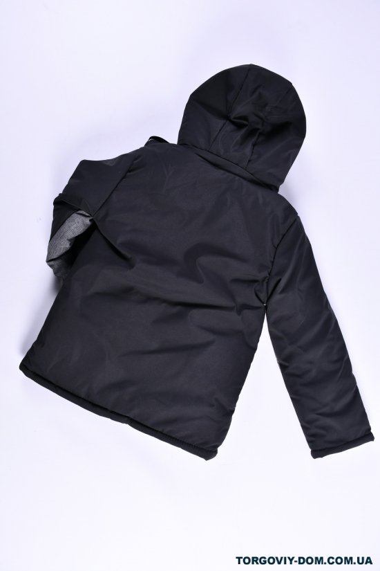 Куртка для мальчика зимняя(цв.черный/серый) на меху Рост в наличии : 128, 140, 146 арт.01/