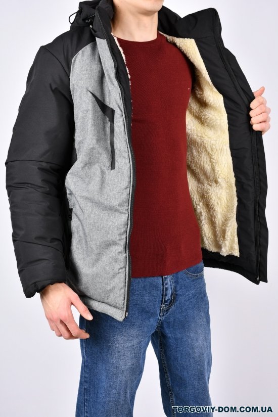 Куртка чоловіча зимова (кол. чорний/сірий) на хутрі Розмір в наявності : 46 арт.94