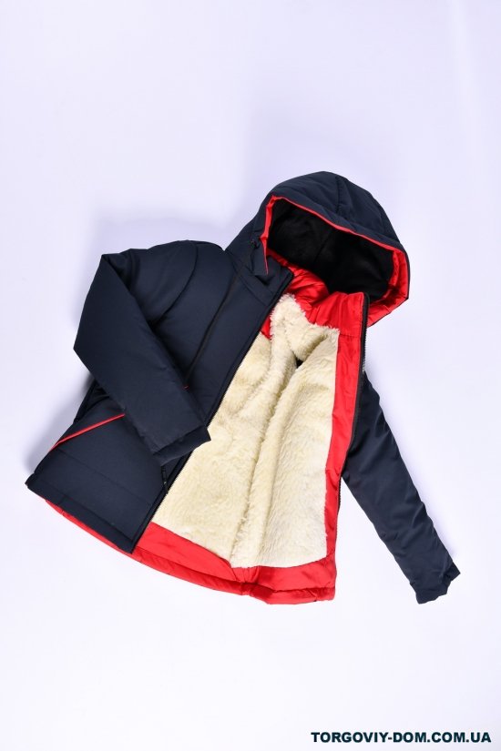 Куртка для мальчика зимняя(цв.т.синий/красный) на меху Рост в наличии : 110, 116, 122 арт.07