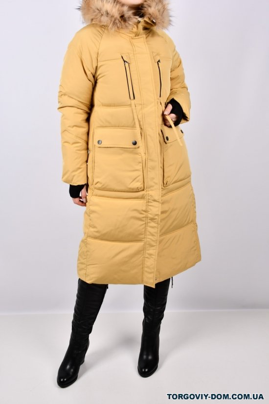 Пальто жіноче (цв. гірчичний) зимове з плащової тканини. Розміри в наявності : 46, 50, 52 арт.8369