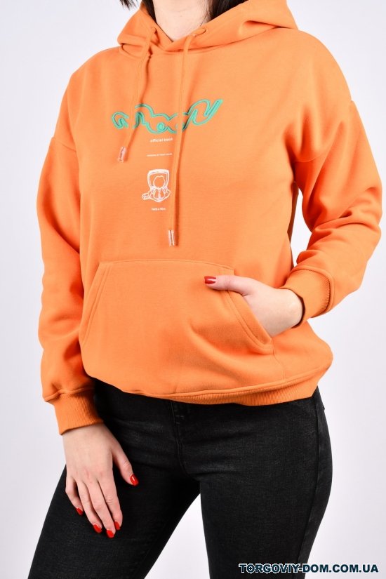 Худи женское (цв.оранжевый) трикотажное на меху "J.J.F" Размеры в наличии : 44, 46 арт.271068