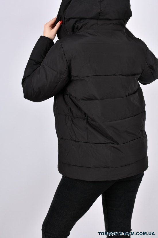 Куртка женская (цв.черный) из плащевки зимняя "Fine Baby Cat" Размеры в наличии : 46, 50, 52 арт.757