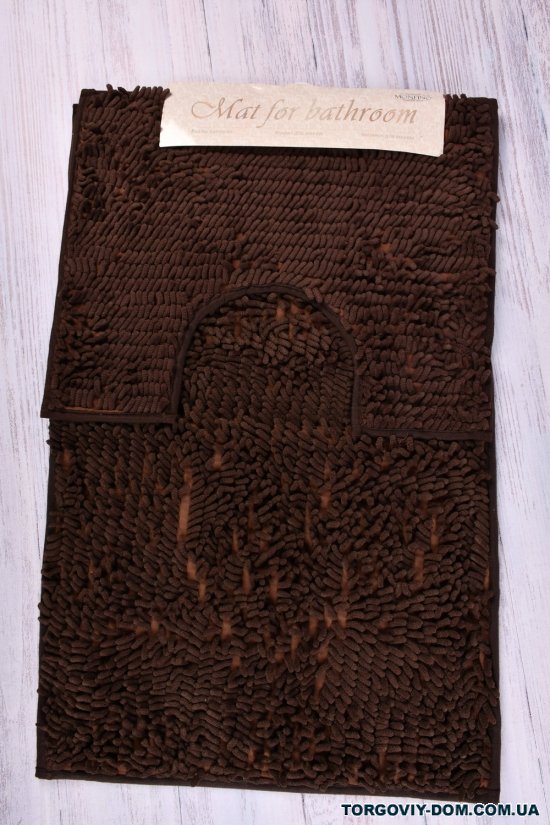 Килимок у ванну 2-ка (кол. т. коричневий) "Локшина" (мікрофібра) розмір 50/80 см арт.MF5213