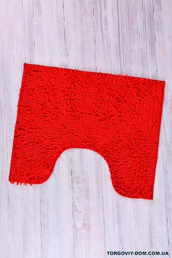 Килимок "Локшина" (кол. червоний) килимок з обрізанням під унітаз (мікрофібра) розмір 60/5 арт.60/50
