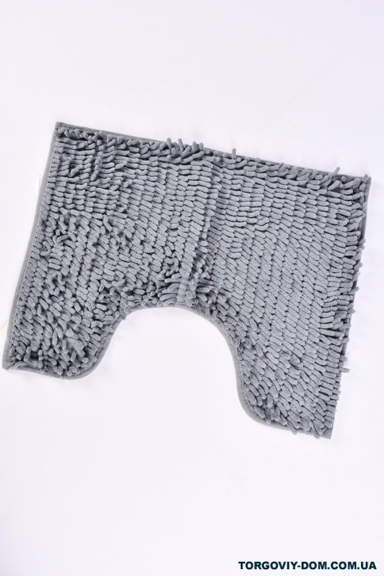 Килимок "Локшина" (колір сірий) килимок з обрізанням під унітаз (мікрофібра) розмір 40/50 арт.LB308-36