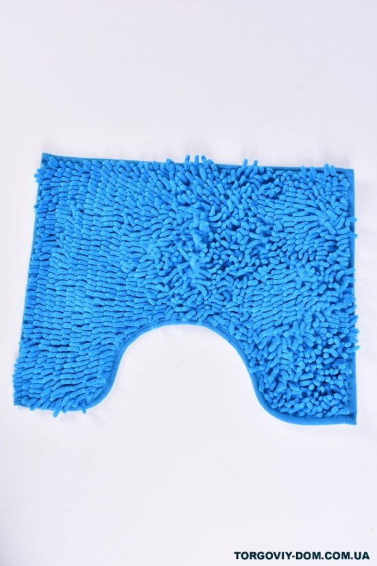 Коврик "Лапша" (цв.голубой) коврик с обрезкой под унитаз (микрофибра) размер 40/50 см. арт.LB308-36