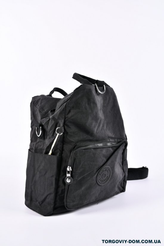 Сумка-рюкзак (кол. чорний) з плащової тканини розмір 31/22/13 см арт.66109-1