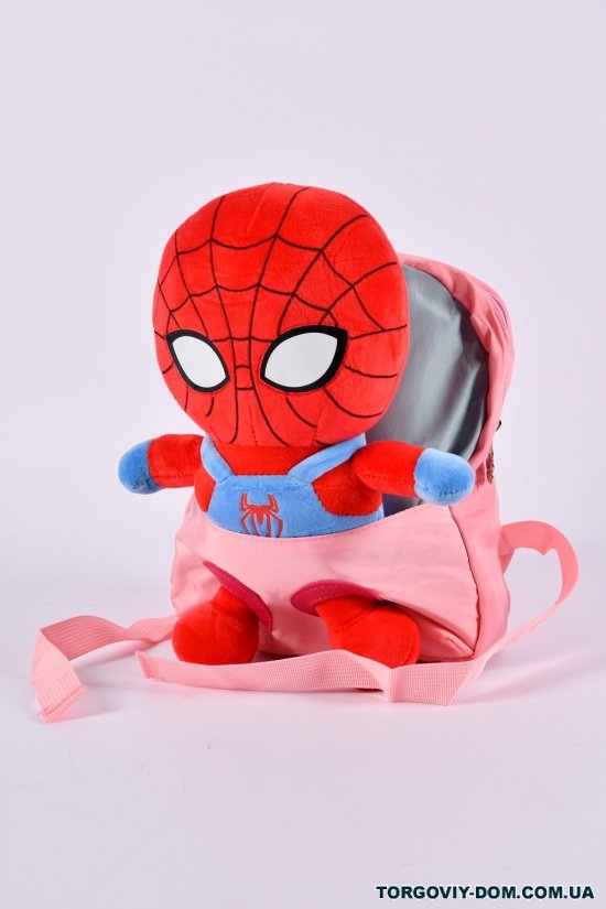 Рюкзак іграшка з плащової тканини (кол. рожевий) розмір 25/21/6 см. арт.2209