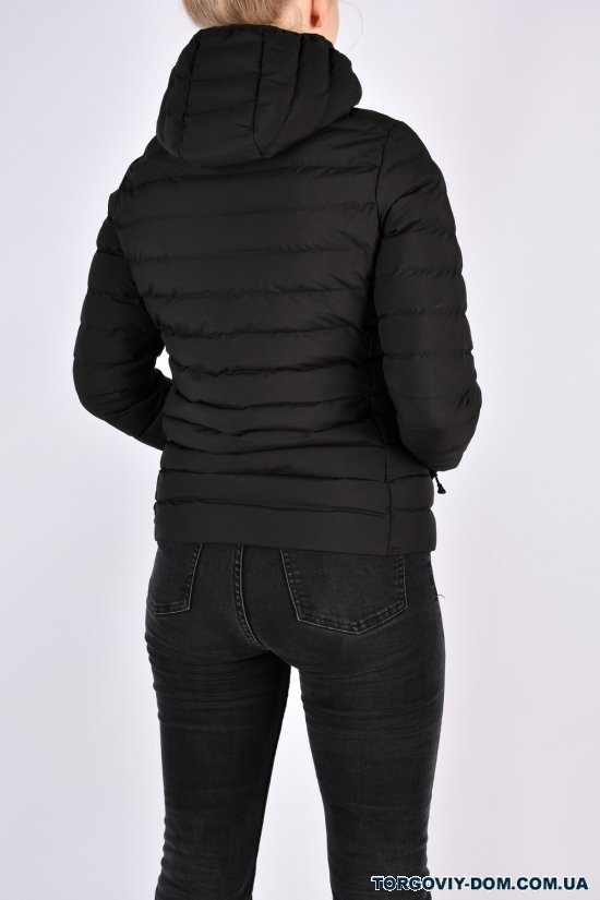 Куртка женская демисезонная (цв.черный) из плащевки (наполнитель биопух) Размер в наличии : 40 арт.5302
