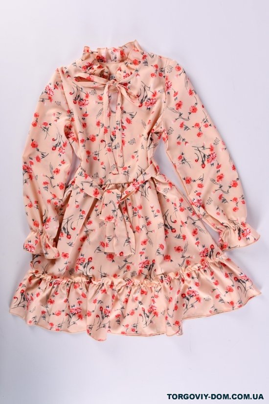 Платье для девочки (цв.персиковый) Рост в наличии : 128, 134 арт.733