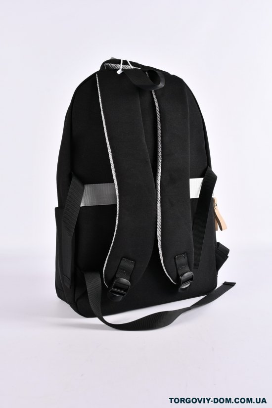 Рюкзак з плащової тканини (кол. чорний) розмір 45/29/12 см. арт.G3652