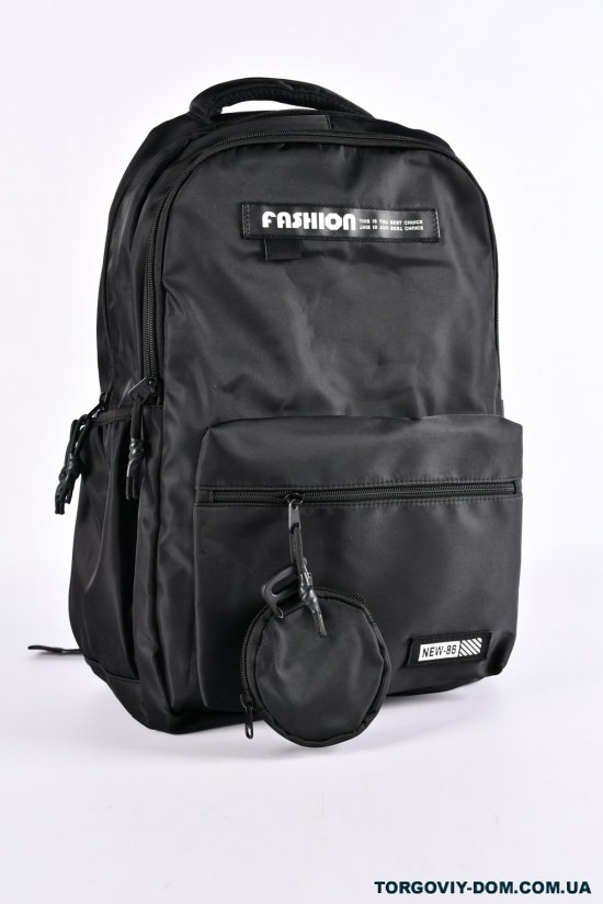 Рюкзак с плащевой ткани (цв.черный) размер 47/30/13 см. арт.S291
