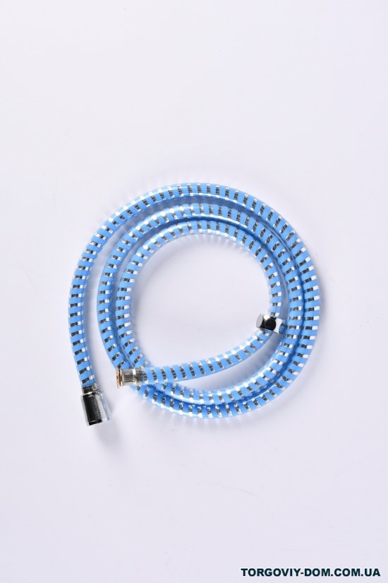 Шланг для душа 1/2 PVC 2-х шаровой синий 150см "TAU" арт.9891671