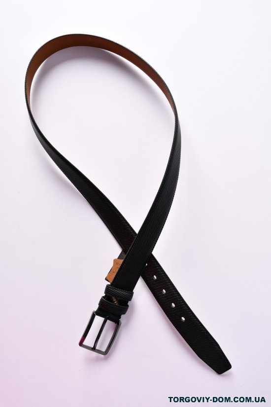 Ремень мужской кожаный (цв.черный) ширина ~40мм "ALON " арт.E402743
