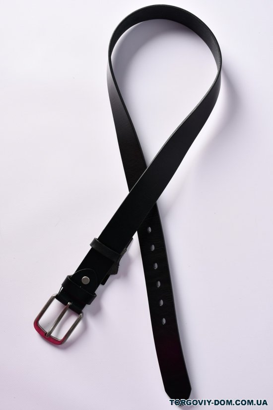 Ремень мужской кожаный (цв.черный) ширина ~40мм "ALON " арт.L400010