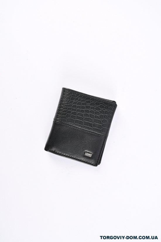 Кошелёк зажим мужской кожаный (color.black) размер 9/10 см. "ALFA RICCO" арт.AR8383/75NC