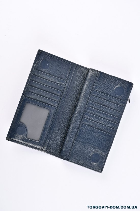 Кошелёк мужской кожаный (color.blue) размер 19/10 см. "ALFA RICCO" арт.AR9056/WY