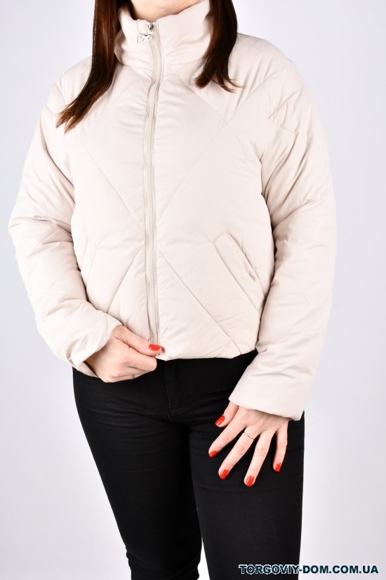 Куртка женская демисезонная (цв.кремовый) болоньевая "UNIMOCO" Размеры в наличии : 50, 52 арт.6810