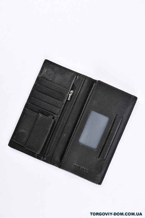 Кошелёк зажим мужской кожаный (color.black) размер 18.5/9 см. "ALFA RICCO" арт.AR2023/N