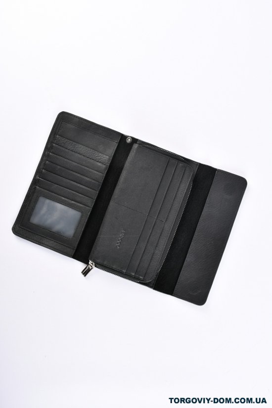 Портмоне мужской кожаный (color.black) размер 20.5/11см. "ALFA RICCO" арт.AR2525/NC