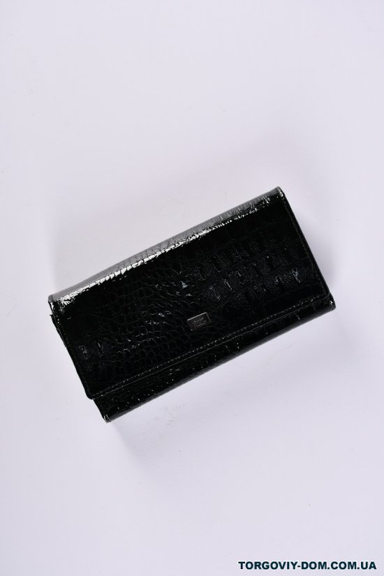 Кошелёк женский кожаный лаковый (color.black) размер 18.5/9.5 см. "Alfa Ricco" арт.AR9003/WE
