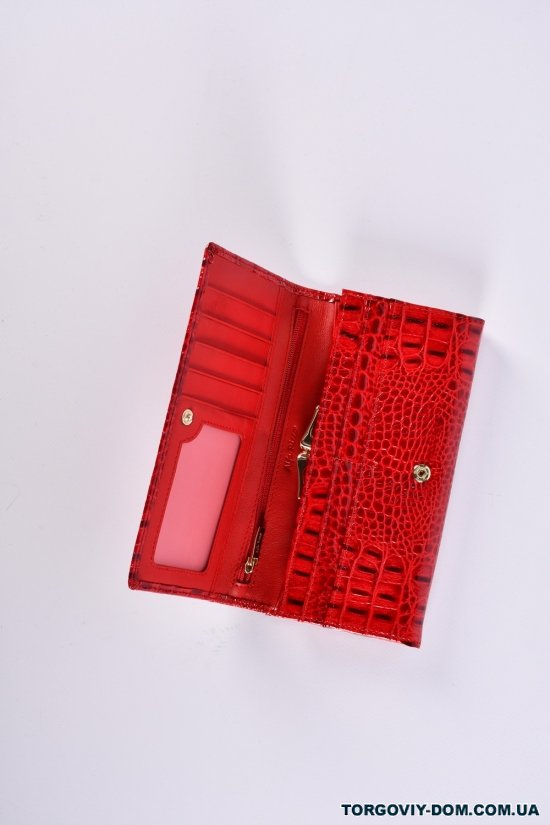 Гаманець жіночий шкіряний лаковий (color.RED) розмір 18.5/9 см. "Alfa Ricco" арт.AR3430/WE