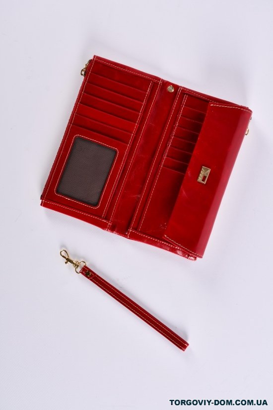 Кошелёк женский кожаный (color.RED) размер 19/10 см."Alfa Ricco" арт.JS6162