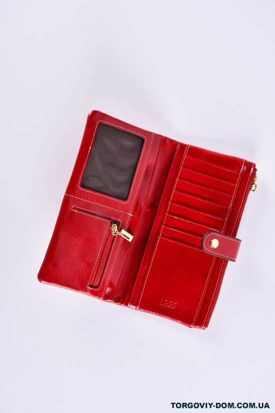 Кошелёк женский кожаный (color.RED) размер 18.5/9.5 см."Alfa Ricco" арт.JS1041
