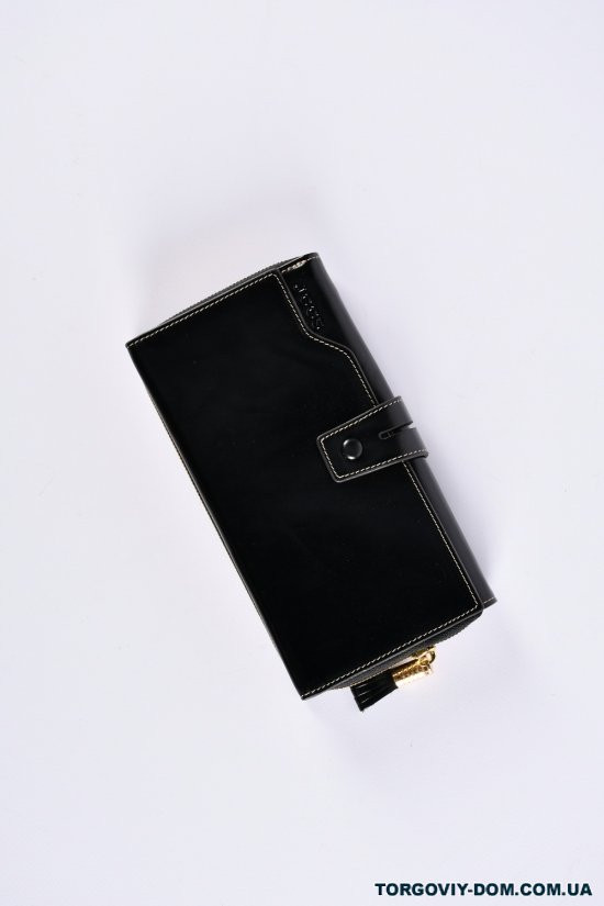 Кошелёк женский кожаный (color.BLACK) размер 19/10 см."Alfa Ricco" арт.JS6150