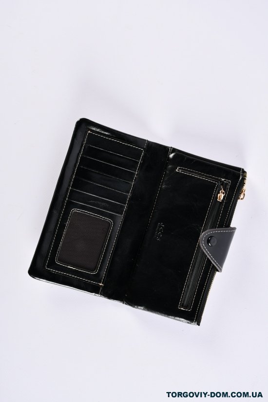 Кошелёк женский кожаный (color.BLACK) размер 18/9 см."Alfa Ricco" арт.JS3060