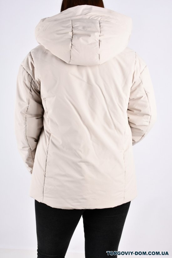 Куртка жіноча (кол. кремовий) з плащової тканини демісезонна "Saint Wish" Розміри в наявності : 50, 56 арт.7035