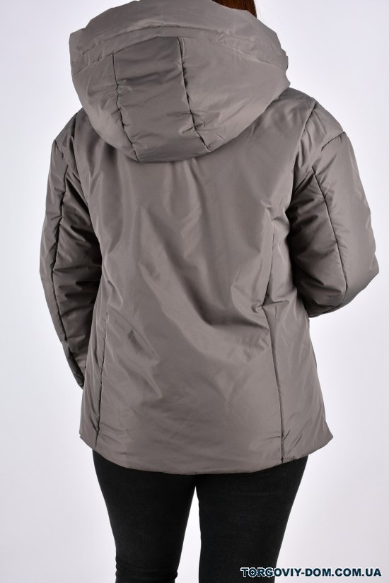 Куртка женская (цв.серый) из плащевки демисезонная "Saint Wish" Размеры в наличии : 50, 54 арт.7035