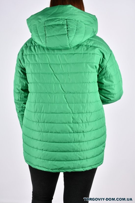 Куртка жіноча (кол. зелений) з плащової тканини демісезонна "Saint Wish" Розміри в наявності : 52, 58 арт.7031