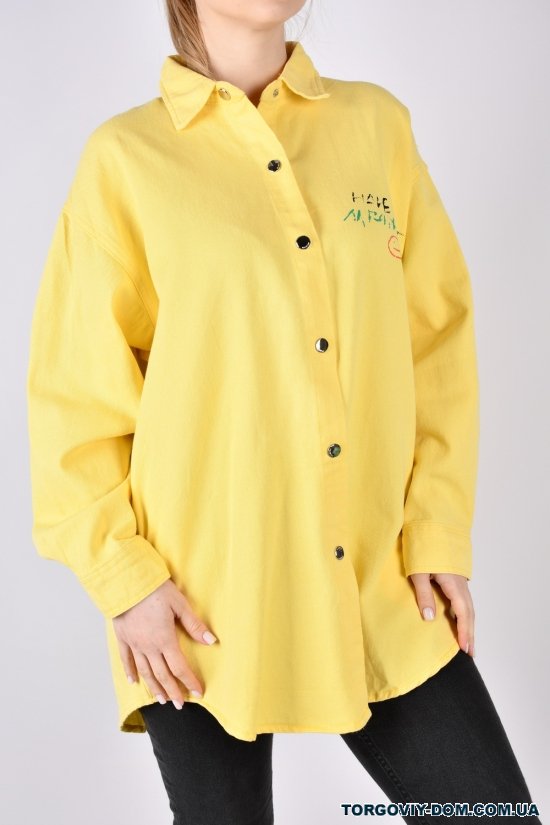 Рубашка женская (цв.жёлтый) "QIANZHIDU" Размеры в наличии : 44, 46, 48 арт.EC102001
