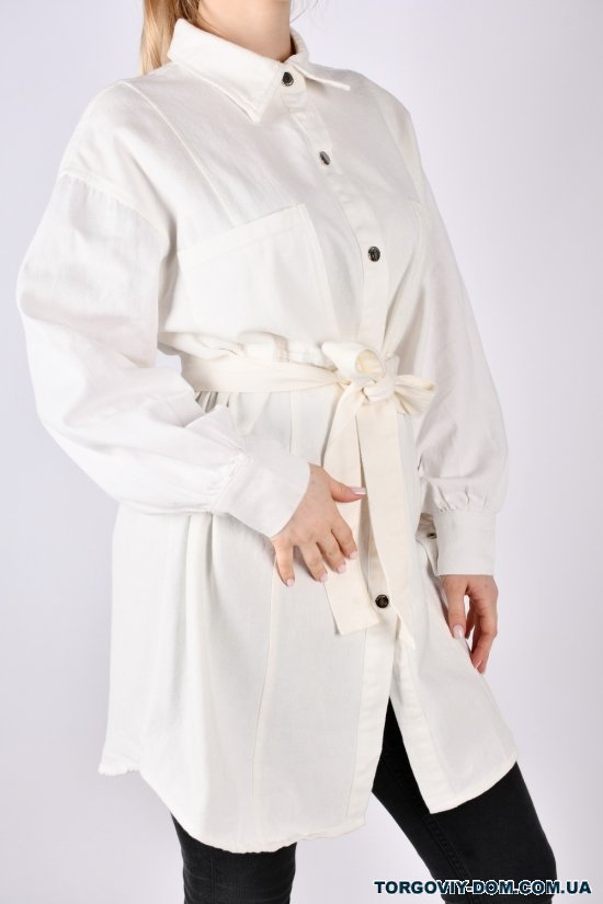 Рубашка-туника женская (цв.белый) "QIANZHIDU" Размеры в наличии : 44, 46, 48 арт.EC103001