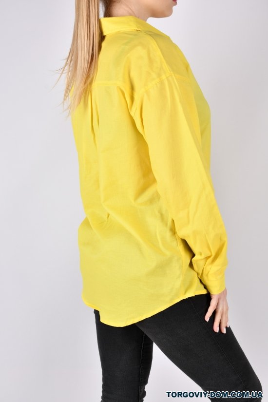 Рубашка женская (цв.жёлтый) "QIANZHIDU" Размеры в наличии : 44, 46, 48, 50, 52 арт.EC16352083