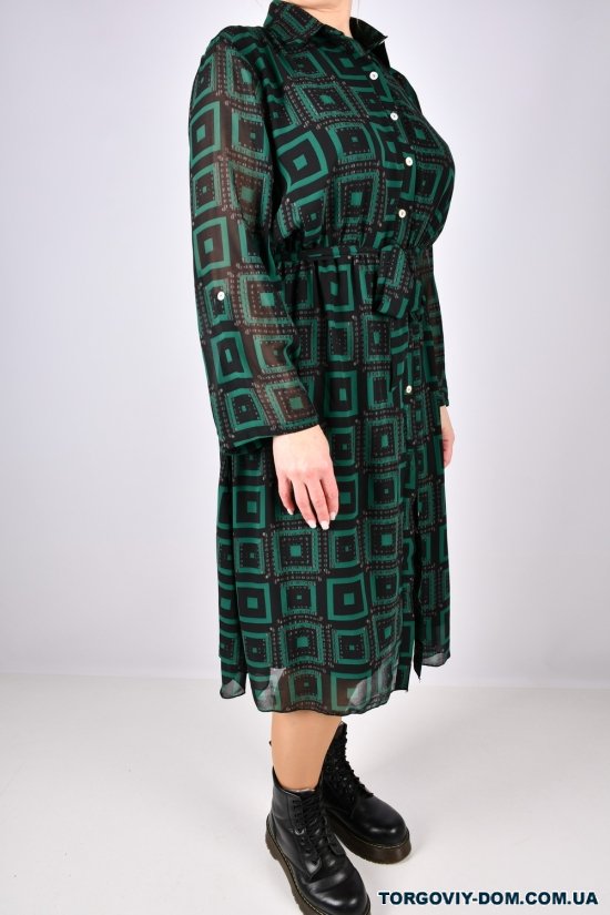 Платье женское (цв.зелёный) шифоновое "QIANZHIDU" Размеры в наличии : 48, 50, 52, 54, 56 арт.EL15951884