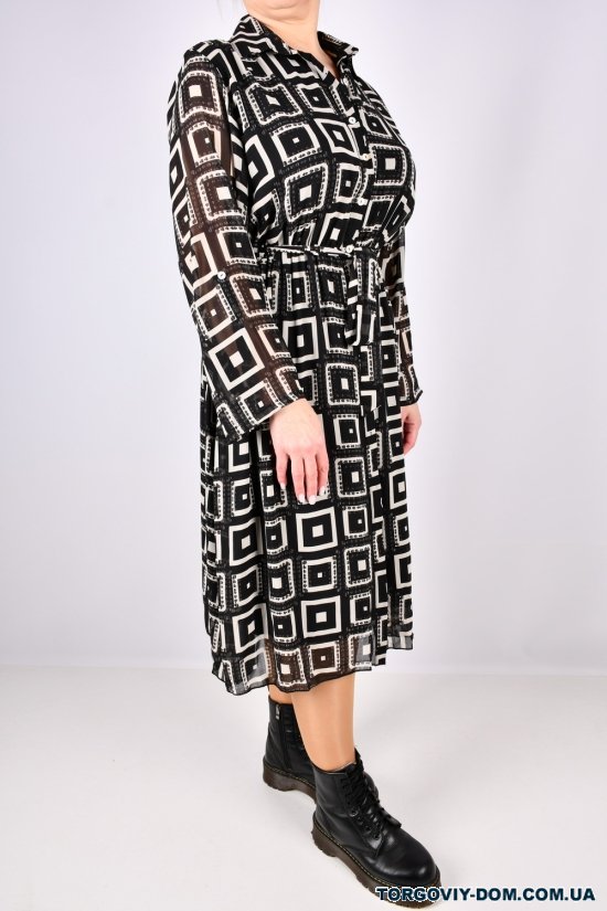 Платье женское (цв.серый) шифоновое "QIANZHIDU" Размеры в наличии : 50, 56 арт.EL15951884