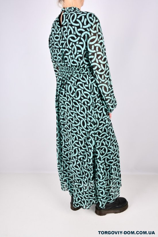 Платье женское (цв.бирюзовый) шифоновое "QIANZHIDU" Размеры в наличии : 50, 58 арт.EL15951885