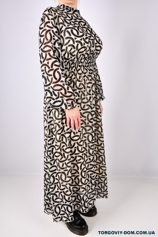 Сукня жіноча (кол. кремовий) шифонова "QIANZHIDU" Розміри в наявності : 54, 56, 58 арт.EL15951885