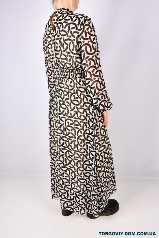 Платье женское (цв.кремовый) шифоновое "QIANZHIDU" Размеры в наличии : 54, 56, 58 арт.EL15951885