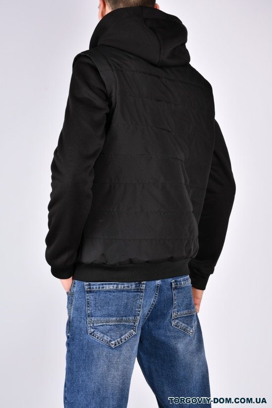 Куртка чоловіча демісезонна (кол. чорний) з відстібними рукавами з плащівки Розміри в наявності : 48, 50, 52, 54, 56 арт.70