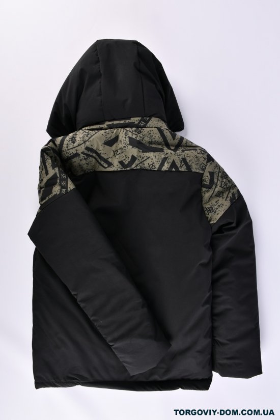 Куртка для хлопчика (кол. чорний/хакі) демісезонна з плащівки Зріст в наявності : 152, 158, 164, 170, 176 арт.03