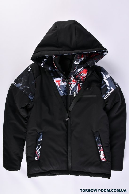 Куртка для хлопчика (кол. чорний/червоний) демісезонна з плащівки Зріст в наявності : 152, 158, 176 арт.04