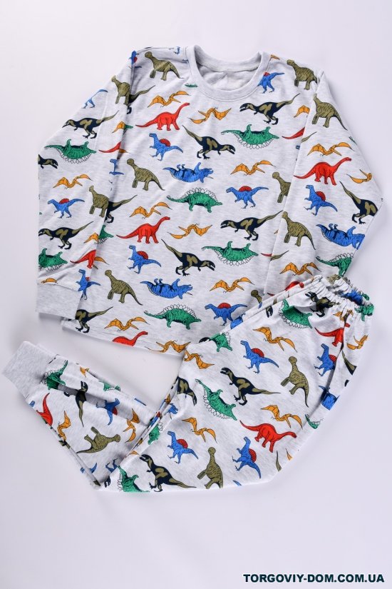 Пижама детская (цв. серый) (ткань интерлок) размер 128-134 арт.228334