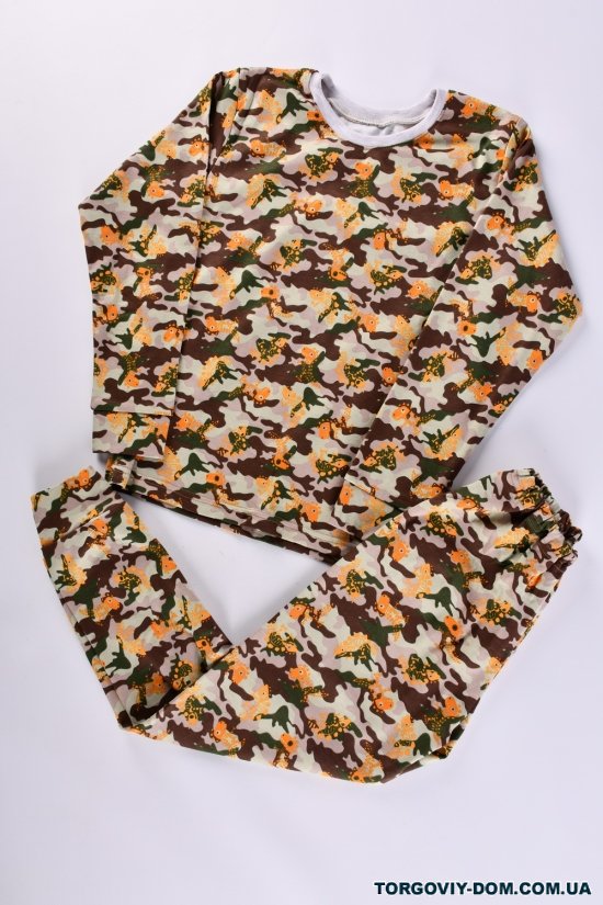 Піжама для хлопчика (кол. хакі) (тканина інтерлок) розмір 128-134 арт.228334