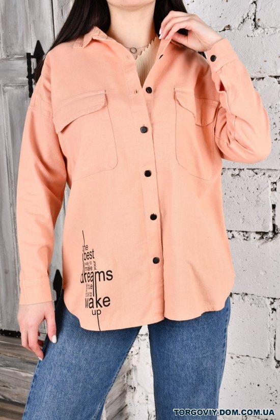 Рубашка женская котоновая (цв.персиковый) "Asist" Размеры в наличии : 42, 44, 46 арт.3900