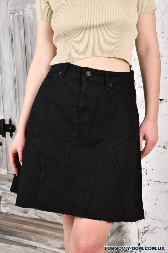 Юбка женская (цв.черный) джинсовая "WOWX MODA" Размеры в наличии : 40, 42, 44, 46 арт.0443