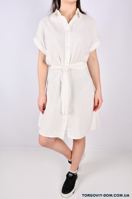 Сукня жіноча (кол. молочний) тканина льон "LIVE STYLE" Розміри в наявності : 42, 44, 48 арт.1068