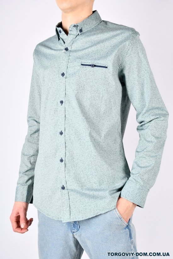 Рубашка мужская Slim Fit (цв.мяты) стрейчевая "G-PORT" Размеры в наличии : 48, 50, 54, 56 арт.425